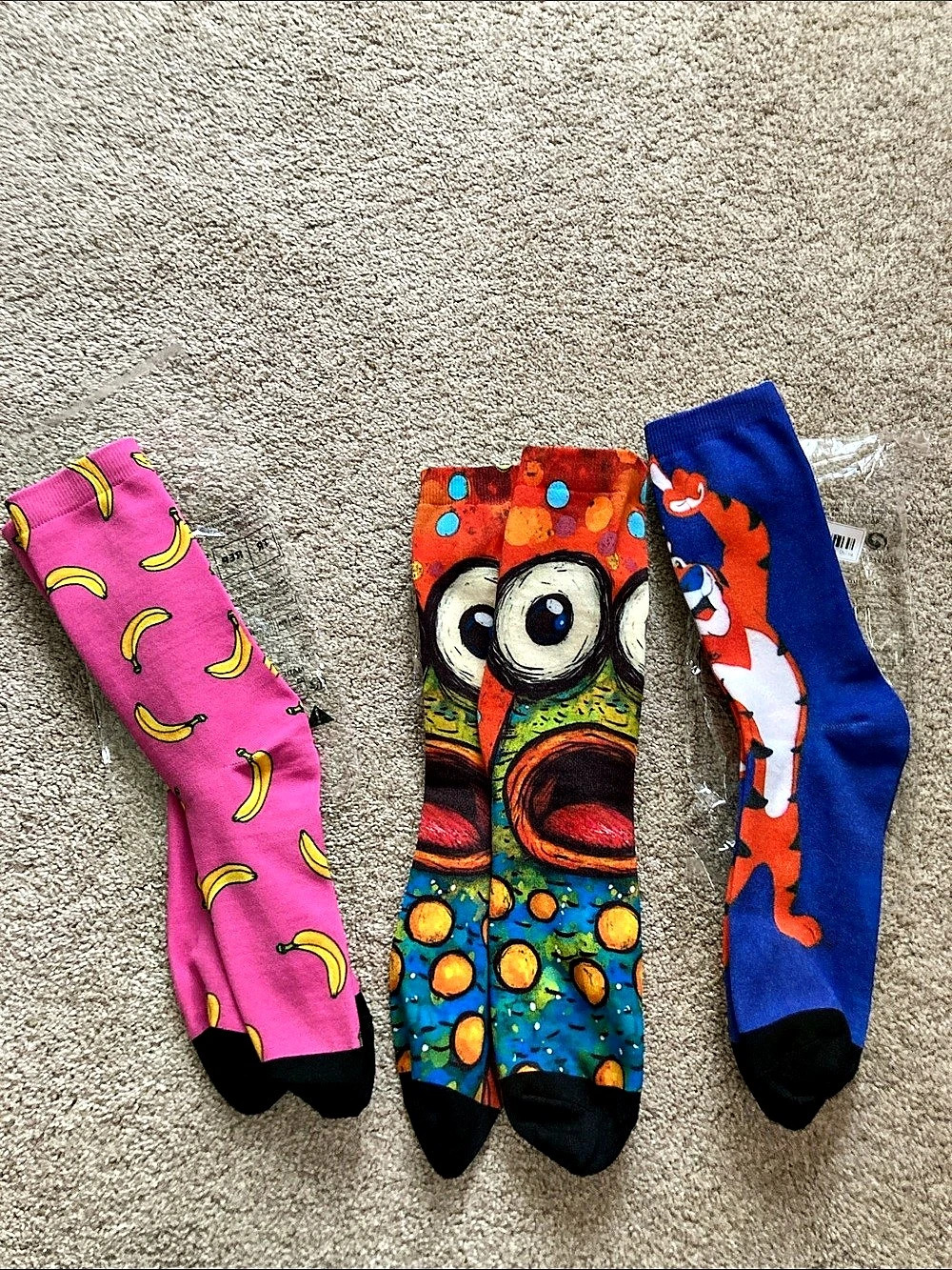 Multicolor Novelty Socks NWT 3 pairs